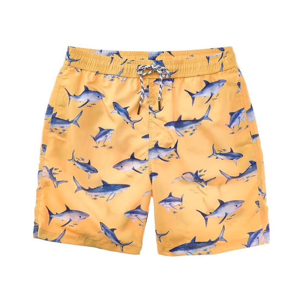 Snapper Rock Mens  Sunrise Shark Board Short, Yellow